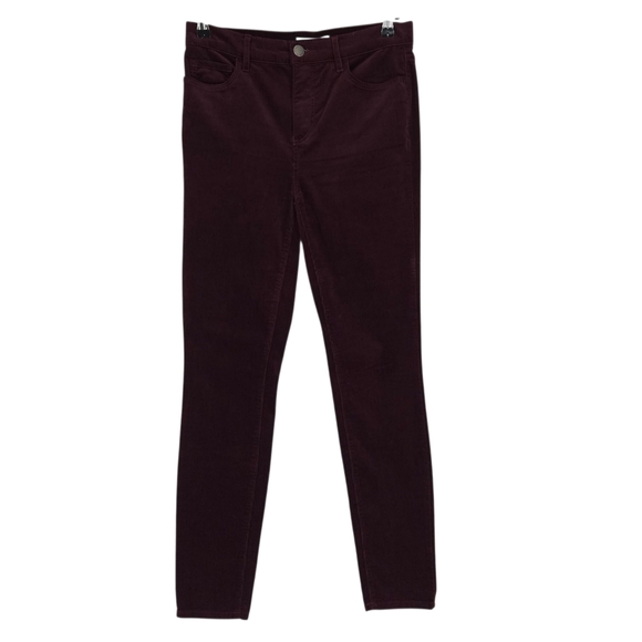 Ann Taylor LOFT Corduroy Skinny Ankle Pants Burgundy High Rise Dark Wash 2 - Picture 1 of 6